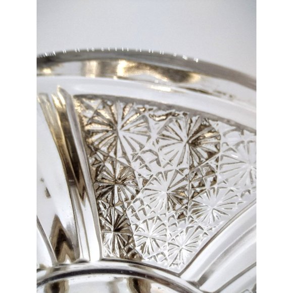 Small Plates Saucers Clear Glass Cut Daisey and Cane  Malaysian Marked Set of 3 - Picture 5 of 13